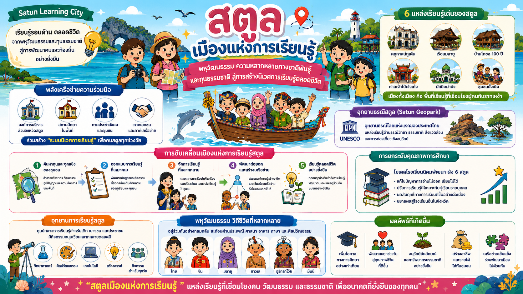 สตูลเมืองแห่งการเรียนรู้ : พหุวัฒนธรรม ความหลากหลายทางชาติพันธุ์ และทุนธรรมชาติ สู่การสร้างนิเวศการเรียนรู้ตลอดชีวิต